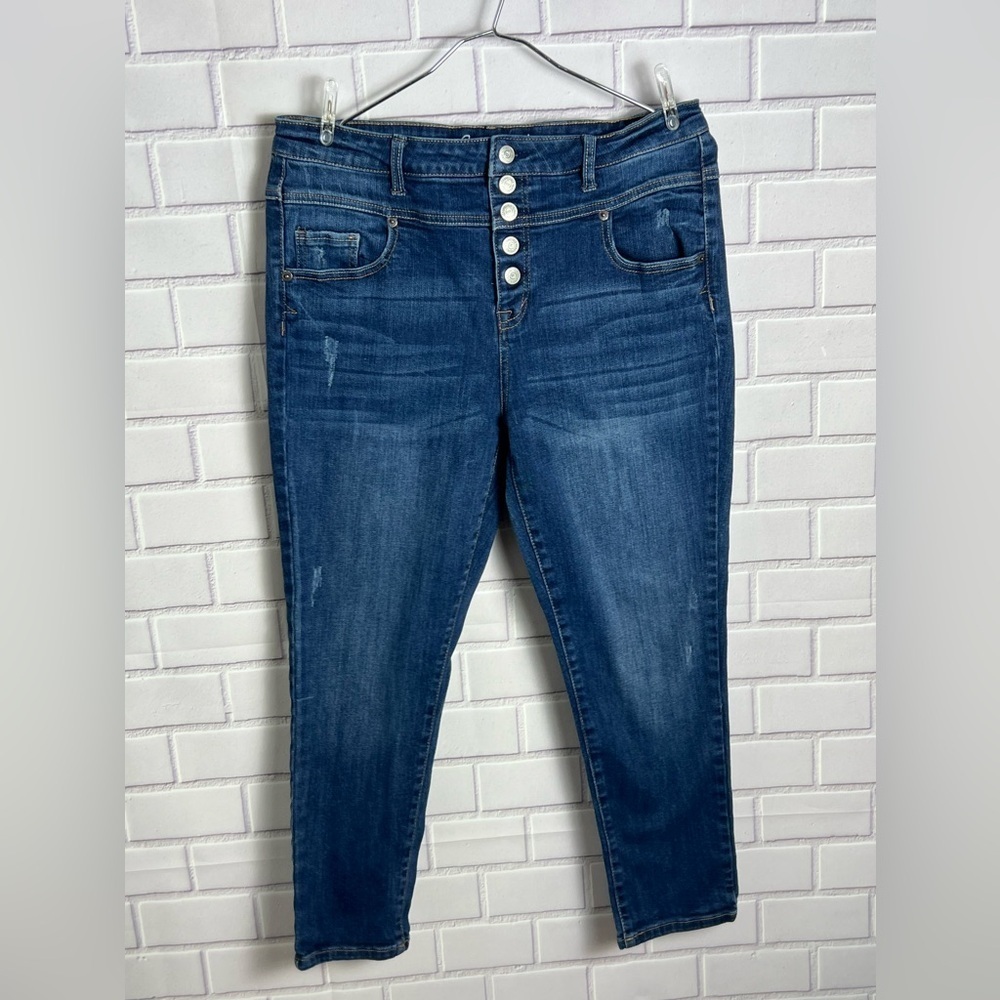 AEROPOSTALE Women's Blue Denim high rise cropped jeggings /size 12